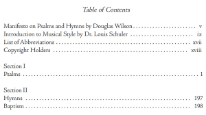 Cantus Christi Table of Contents